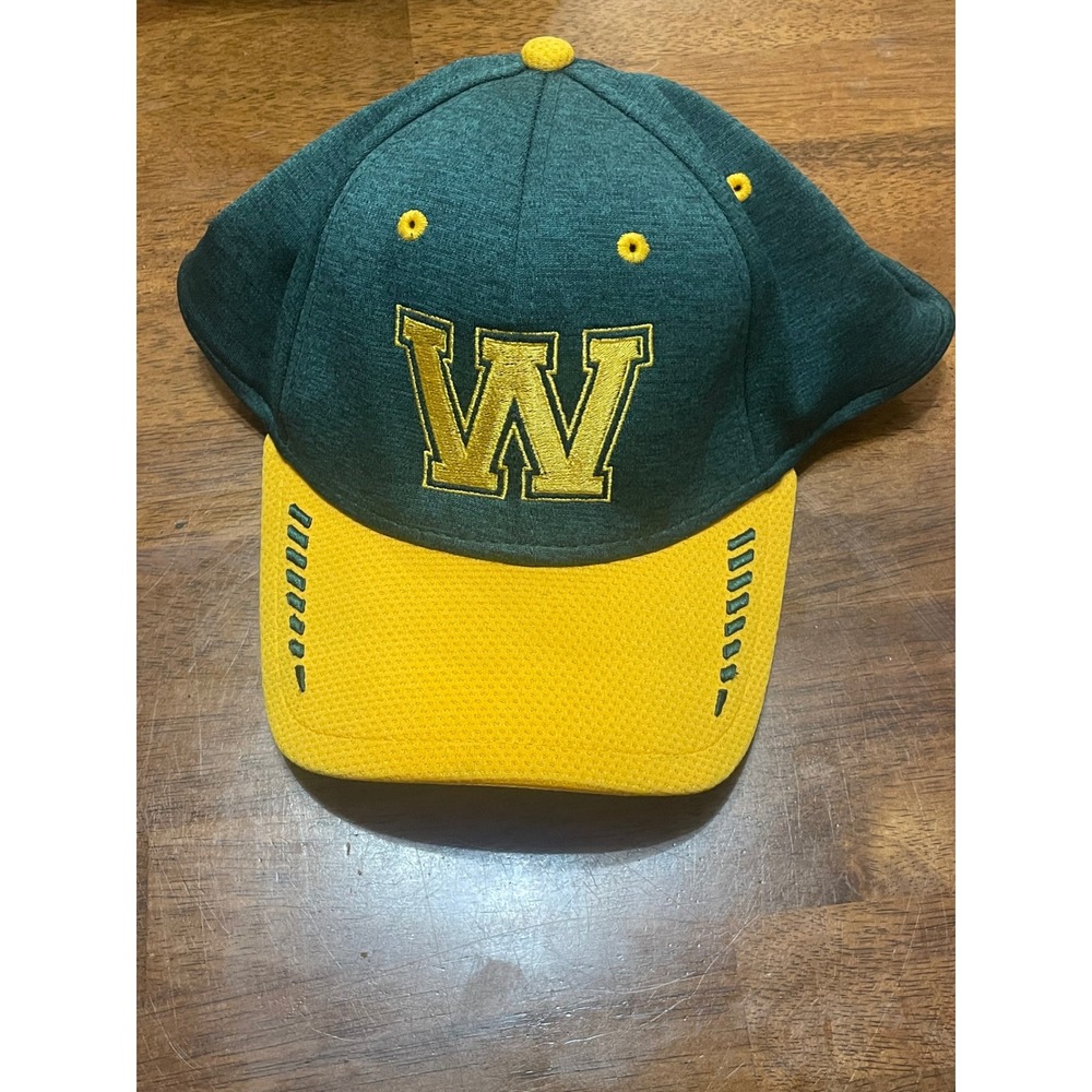 New Era 39THIRTY Medium-Large Green Yellow Embroidered W Stretch Fit Hat Cap